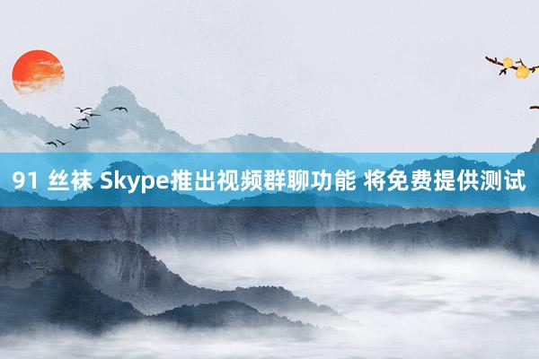 91 丝袜 Skype推出视频群聊功能 将免费提供测试