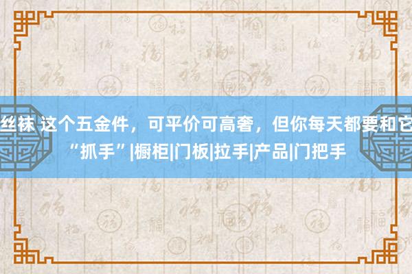 丝袜 这个五金件，可平价可高奢，但你每天都要和它“抓手”|橱柜|门板|拉手|产品|门把手