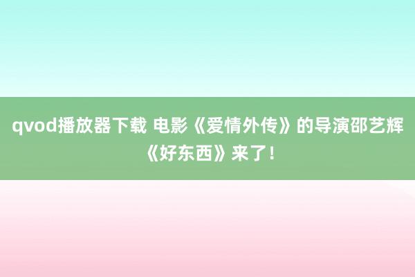 qvod播放器下载 电影《爱情外传》的导演邵艺辉《好东西》来了！